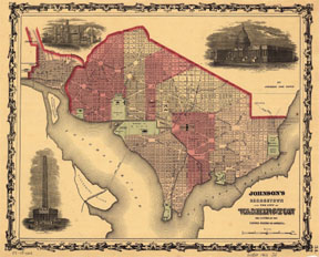 Johnson�s Georgetown and the city of Washington: the capital of the United States of America, by Johnson and Ward. c 1862. Library of Congress Geography and Map Division Washington, D.C.